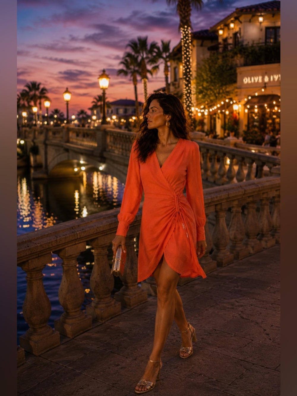 Magali Pascal Myrtle Wrap Mini Dress Neon Coral Gauze Resort Chic Size Small New - Picture 12 of 16